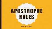 English powerpoint: Apostrophe Rules PowerPoint