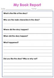 English powerpoint: book report
