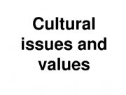 English powerpoint: Cultural issues and values
