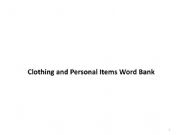English powerpoint: Clothes and Personal Items