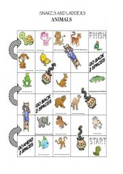English powerpoint: snakes and ladders animals