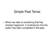 English powerpoint: ESL Simple Past Tense Explanation & Exercise