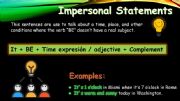 English powerpoint: Impersonal Statements: Empty subject