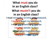English powerpoint: must and mustnt