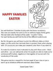 English powerpoint: Happy Family Easter - Vocabulary, warm up and game