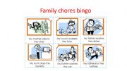 English powerpoint: family chores bingo 