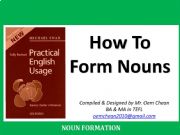 English powerpoint: How nouns are formed