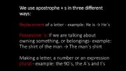 English powerpoint: The different ways of using apostrophe + s