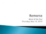 English powerpoint: Word of the Day-Remorse