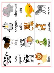 English powerpoint: Animal Vocabulary