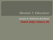 English powerpoint: Violence At School