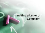 English powerpoint: Letter of complaint