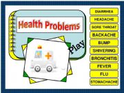 English powerpoint: health problems, diseases and  symptoms game