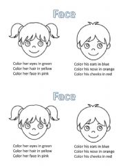 English powerpoint: Parts of the face