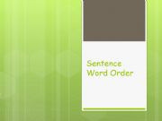 English powerpoint: Sentence Word Order