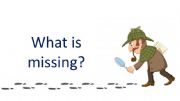 English powerpoint: What is missing? (Pig version)