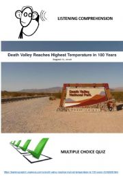 English powerpoint: Multiple choice quiz: Death Valley reaches highest temperature in 100 years