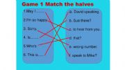 English powerpoint:  game match