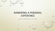 English powerpoint: narrating a personal experience