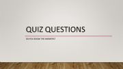 English powerpoint: Quiz questions