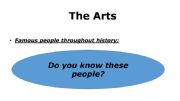 English powerpoint: the arts and the simple past of the verb to be
