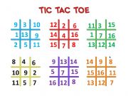 English powerpoint: Numbers tic-tac-toe