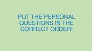 English powerpoint: PERSONAL QUESTIONS