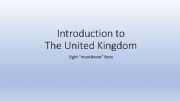 English powerpoint: Eight Key Introductory Questions to the United Kingdom