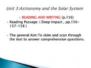 English powerpoint: Astronomy reading of deep impact