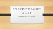 English powerpoint: ARTICLE ABOUT A CITY