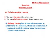 English powerpoint: Defining and non-defining relative clauses