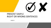 English powerpoint: Present simple. Right or Wrong Sentences 3