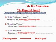 English powerpoint: the reported speech