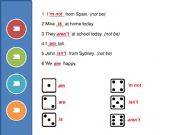English powerpoint: Dice Game; verb to be