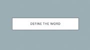 English powerpoint: Define the word game