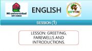 English powerpoint: LESSON: GREETING,  FAREWELLS AND  INTRODUCTIONS