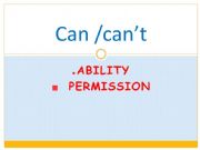 English powerpoint: Can -Ability and Permission
