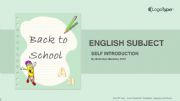 English powerpoint: SELF INTRODUCTION
