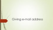 English powerpoint: Giving email address