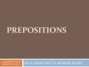 English powerpoint: Prepositions of place