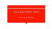 English powerpoint: Teen and sports diets