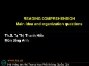 English powerpoint: Reading skills - main idea and organization of idea questions