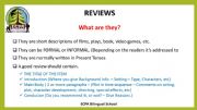 English powerpoint: Guide to Write a Book/Film/Video Game review