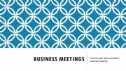 English powerpoint: Business Meetings