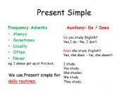 English powerpoint: present simple with comunicative charts