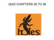 English powerpoint: HOLES CHAPTERS 29 TO 39