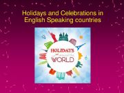 English powerpoint: Holidays and Celebrations in English Speaking countries