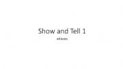 English powerpoint: Show and Tell