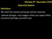 English powerpoint: Reported speech 