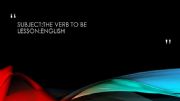English powerpoint: verb to be